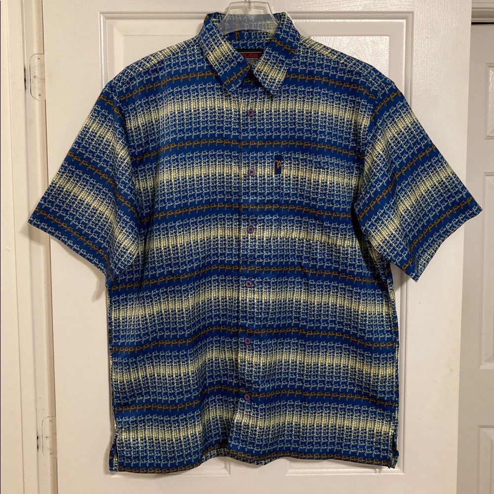 Vtg Fubu Mens S/S Button Up Shirt Sz L/XL